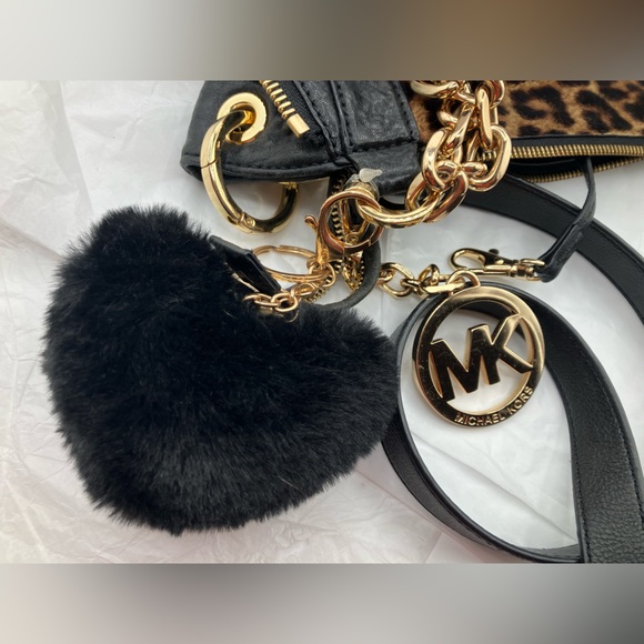 Michael Kors Black and Leopard Print Shoulder Bag BRAND NEW - Picture 8 of 11